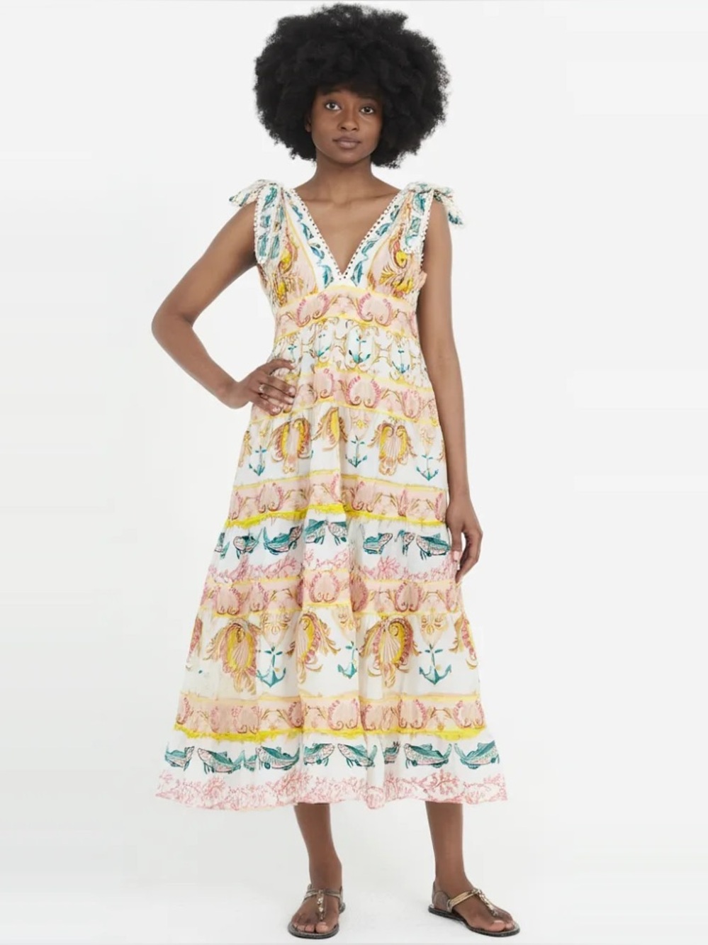 NWT farm rio maritime magic midi dress